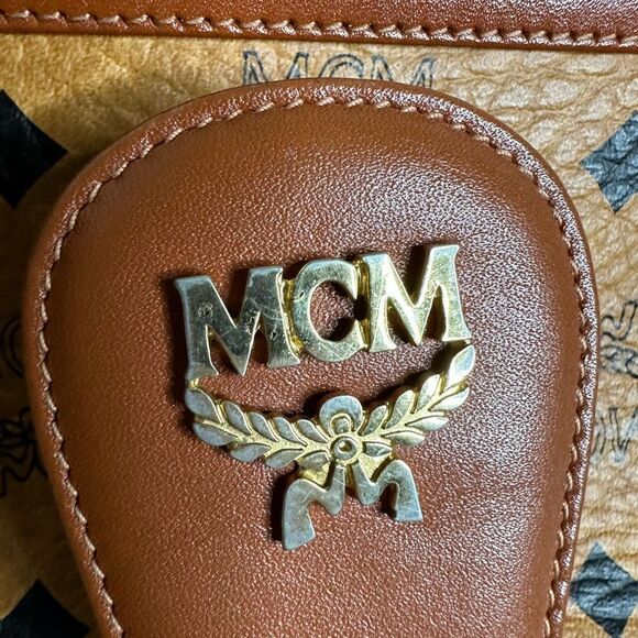 💯Authentic MCM Cognac Flap Flap Shoulder Bag 🍀 - Picture 12 of 17